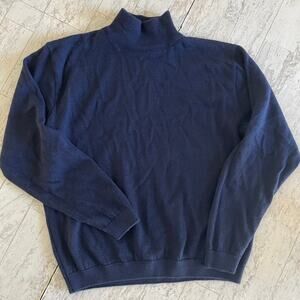 Pendleton Wool Sweater Mens Medium Navy Portland USA Made Flawed